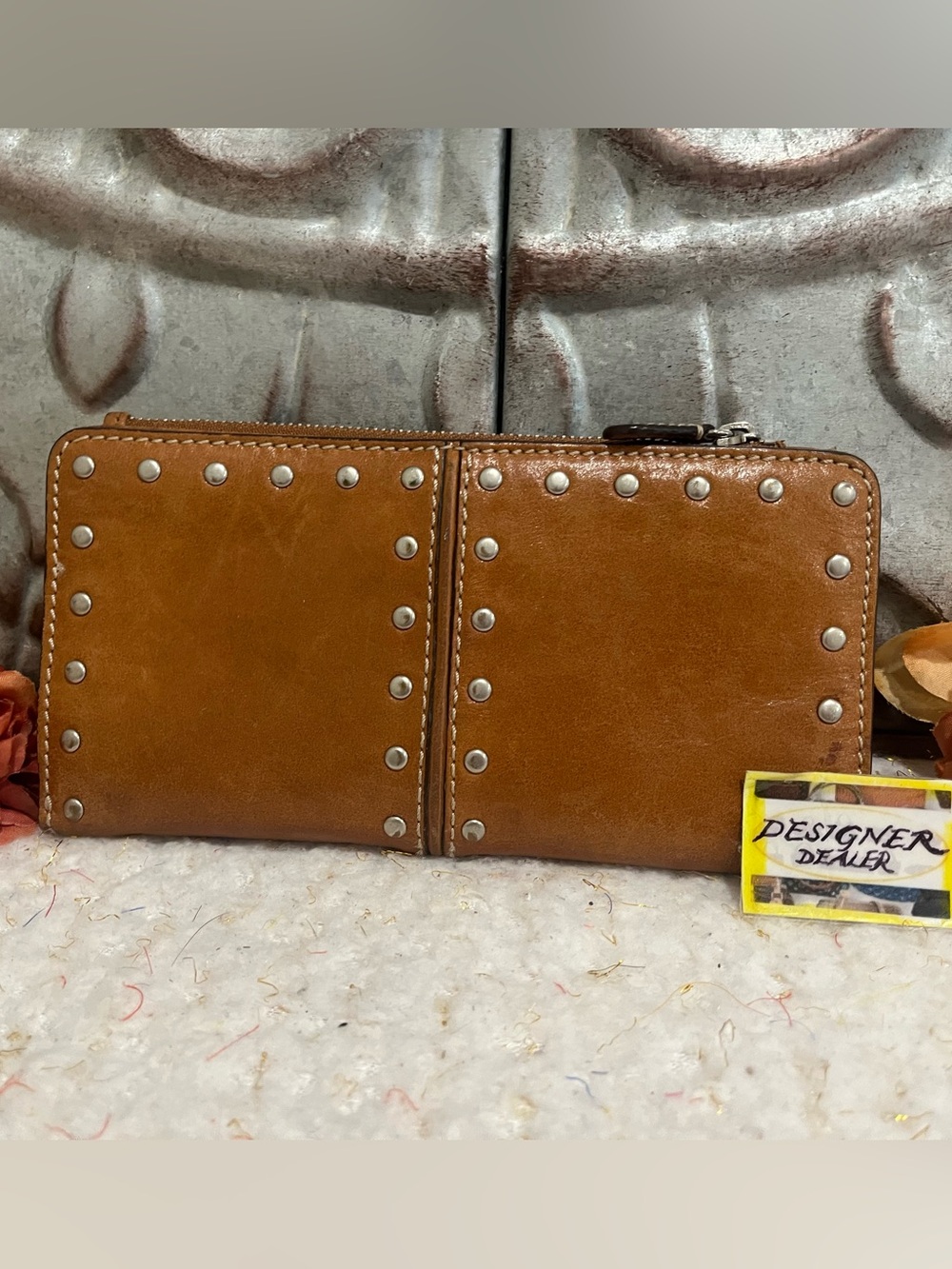 MICHAEL KORS Astor Leather Wallet Luggage Tan